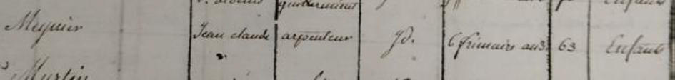 AD01, tables des extraits de sépultures