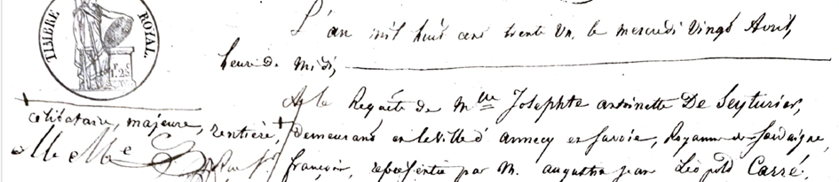 Extrait des minutes et répertoires du notaire Georges Champion